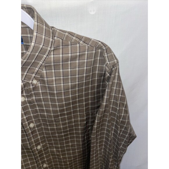 Croft & Barrow Dress Shirt Men’s Size Medium Tan Striped Button Up Long Sleeve - Picture 4 of 12